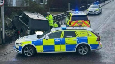 Range Rover crashes into wall in Aberdeen after ‘failing to stop’ as two men arrested