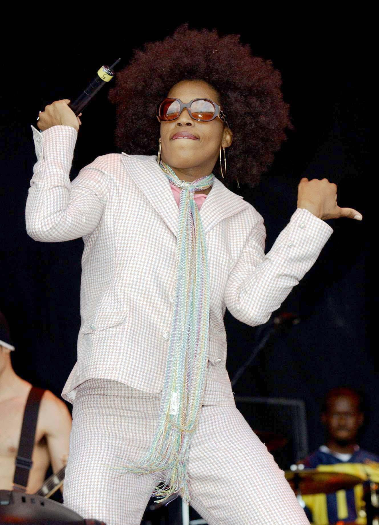 Macy Gray performing on the Pyramid Stage at Glastonbury