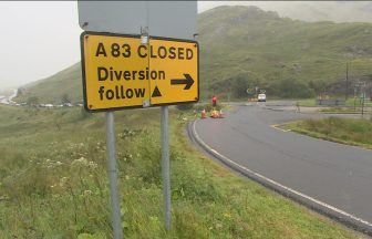 Landslides close roads on A83 at Rest and Be Thankful at rush hour