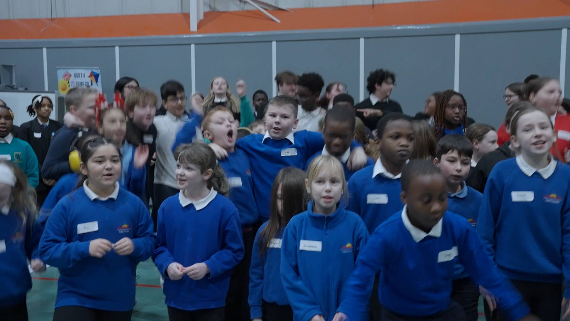 Sheeran also joined a 100-piece choir at West Pilton Neighbourhood Centre made up of pupils from across Scotland.