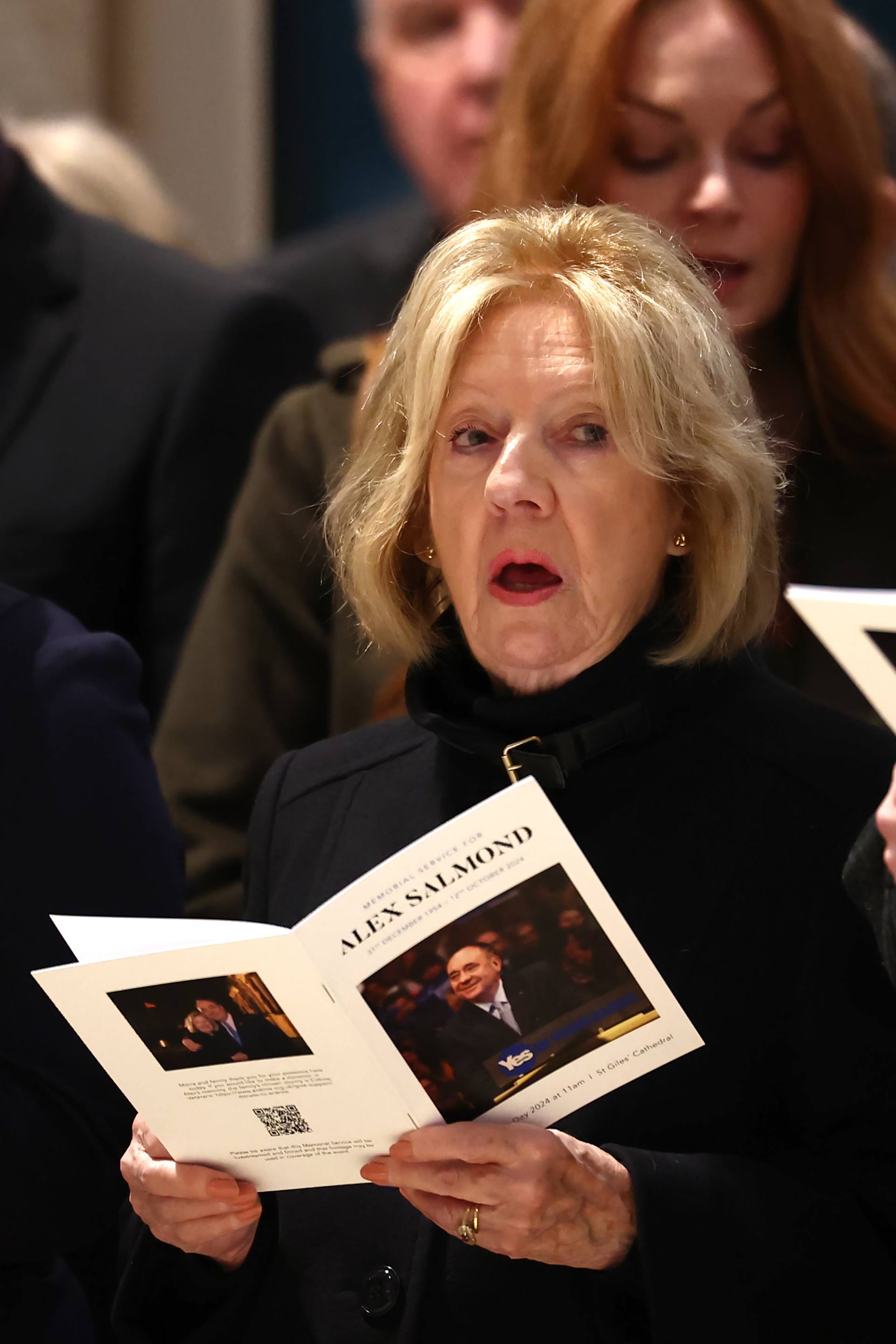 Alex Salmond's wife Moira at St Giles Cathedral in Edinburgh during the public memorial service for the former first minister of Scotland Alex Salmond who died aged 69 last month. Picture date: Saturday November 30, 2024.