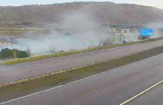 M90 closed in both directions due to Perth recycling centre fire