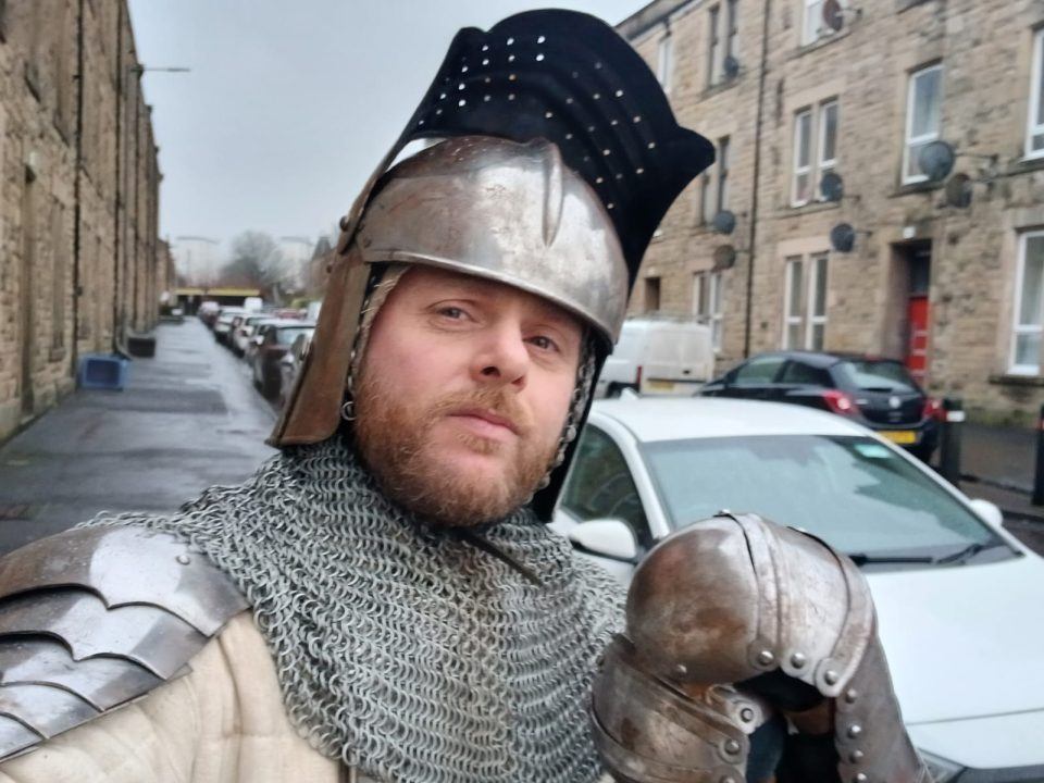 The Falkirk Knight: Scot braves Storm Eowyn in full armour