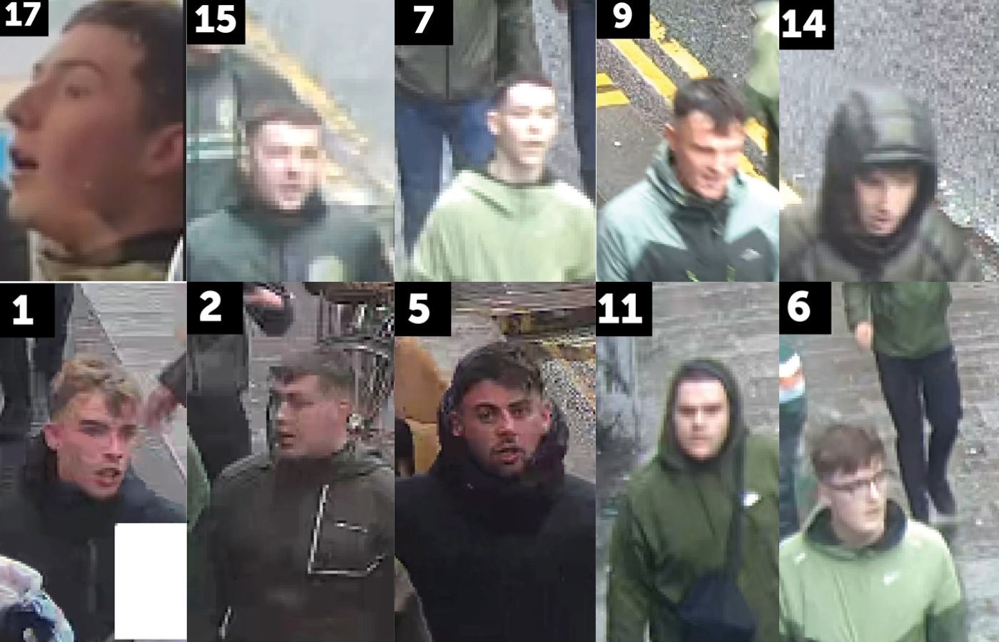 CCTV images in ongoing investigations into the large-scale disturbance by football fans that occurred on Sunday, 15 December