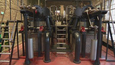 Historic 1911 Petrie steam engine brought back to life at New Lanark