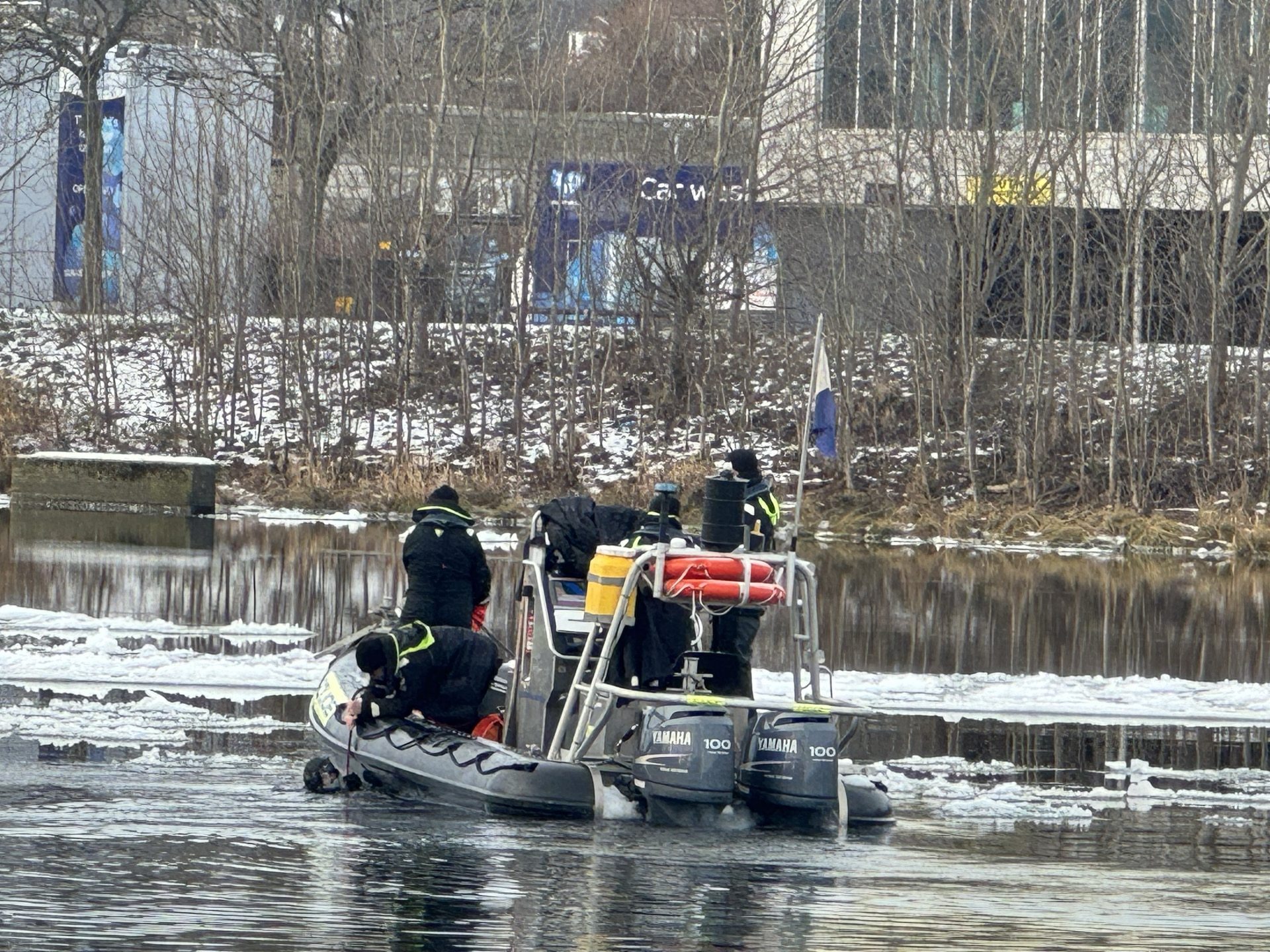 Police searched the River Dee in Aberdeen on Sunday morning for the missing twins. 