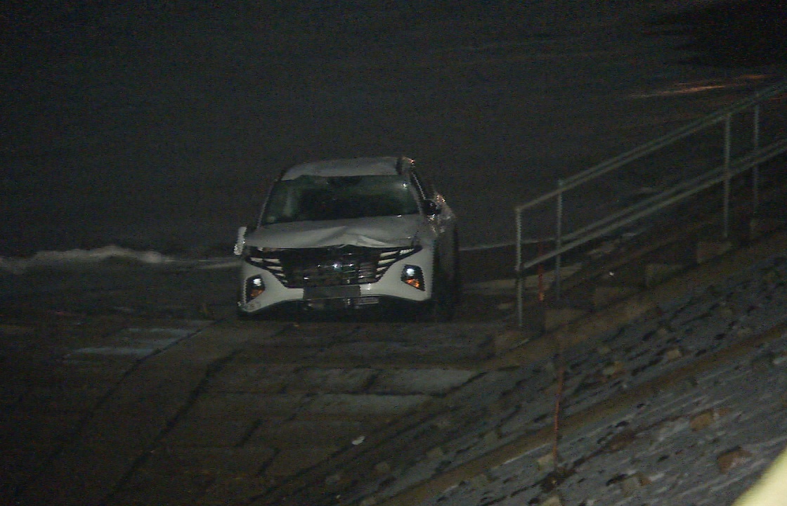 A driver was rescued by the Coastguard after a car crashed onto Aberdeen beach on Tuesday, January 7.