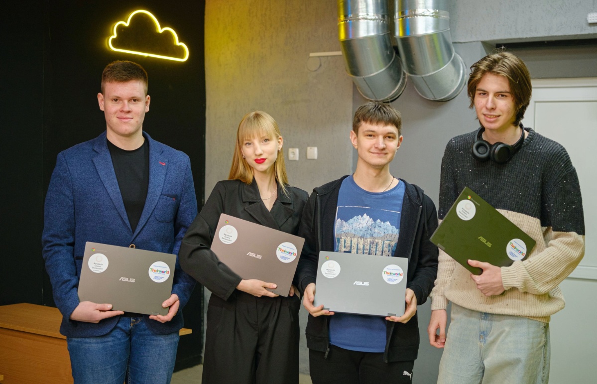 The teenagers are using the laptops to study for the university entrance exam (Theirworld/PA) 