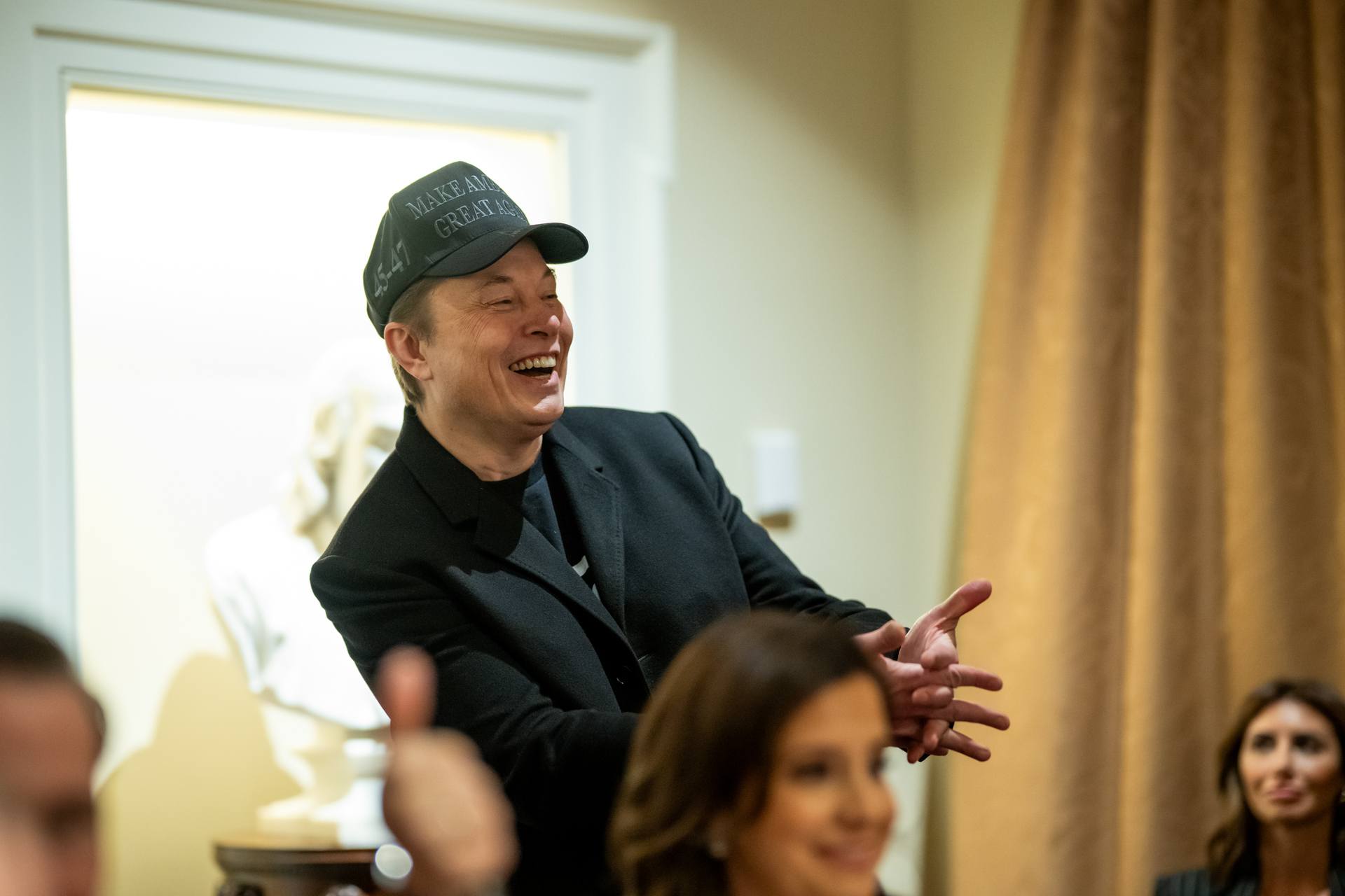 Elon Musk during President Donald Trump's first cabinet meeting on Wednesday, February 26.