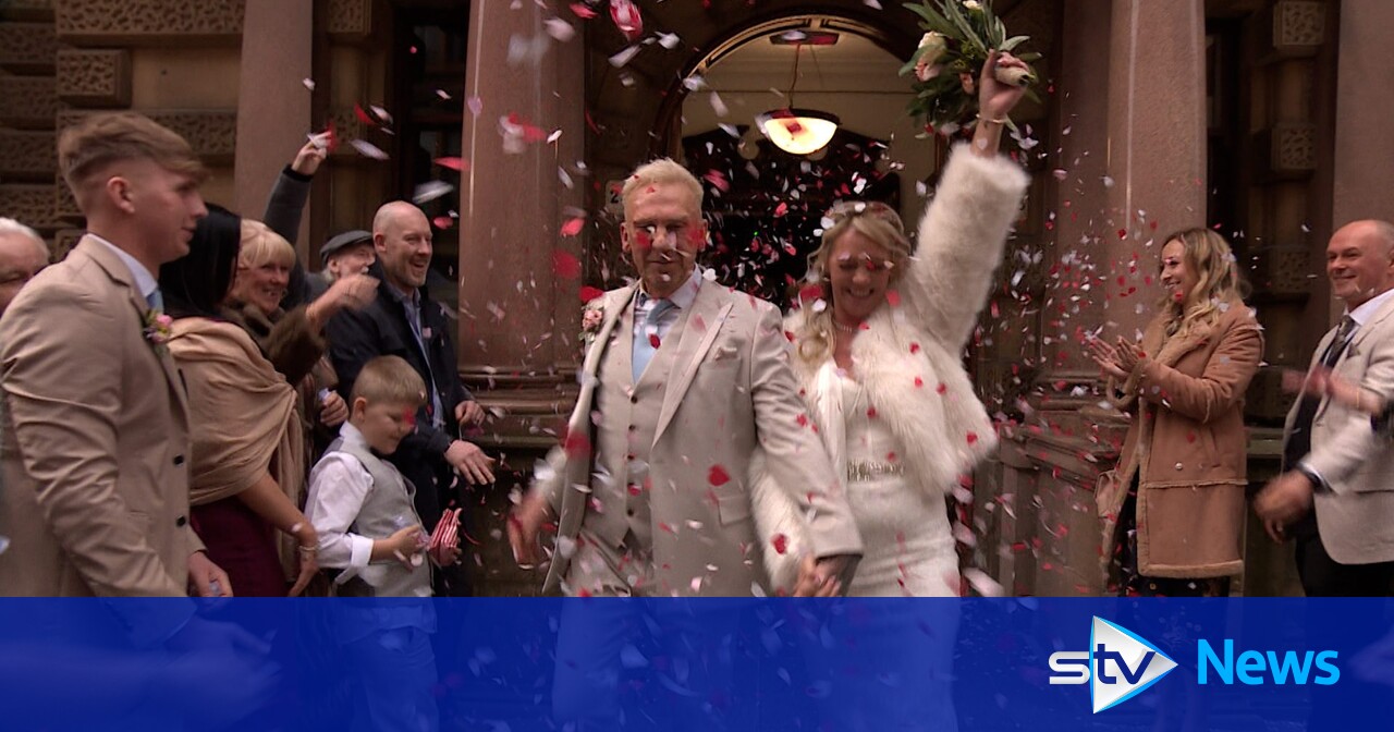 Couples tie the knot on the most romantic day of the year