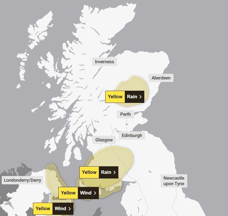 A yellow weather warning has been issued by the Met Office coming into on Friday.