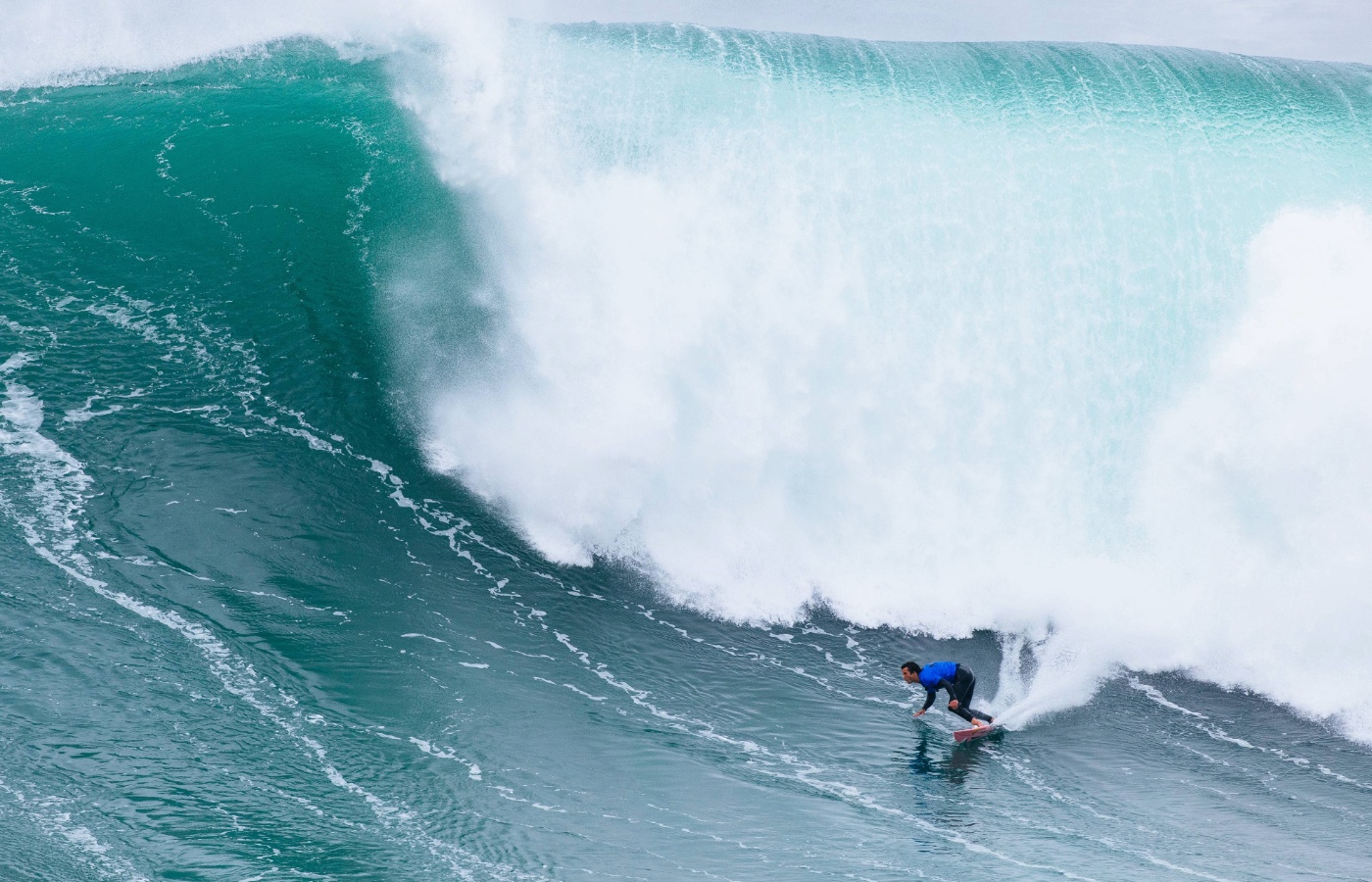 A Scottish surfer hopes to win the next competition after taken on world's biggest wave in Portugal.