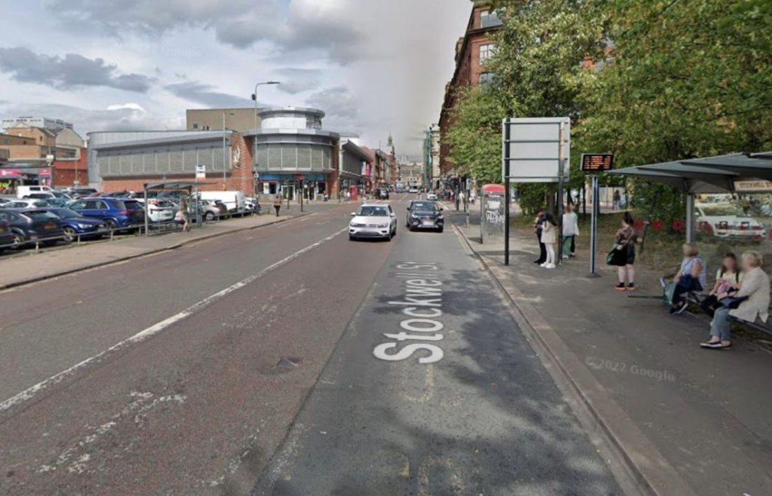 Man in hospital after being struck by bus in Glasgow city centre