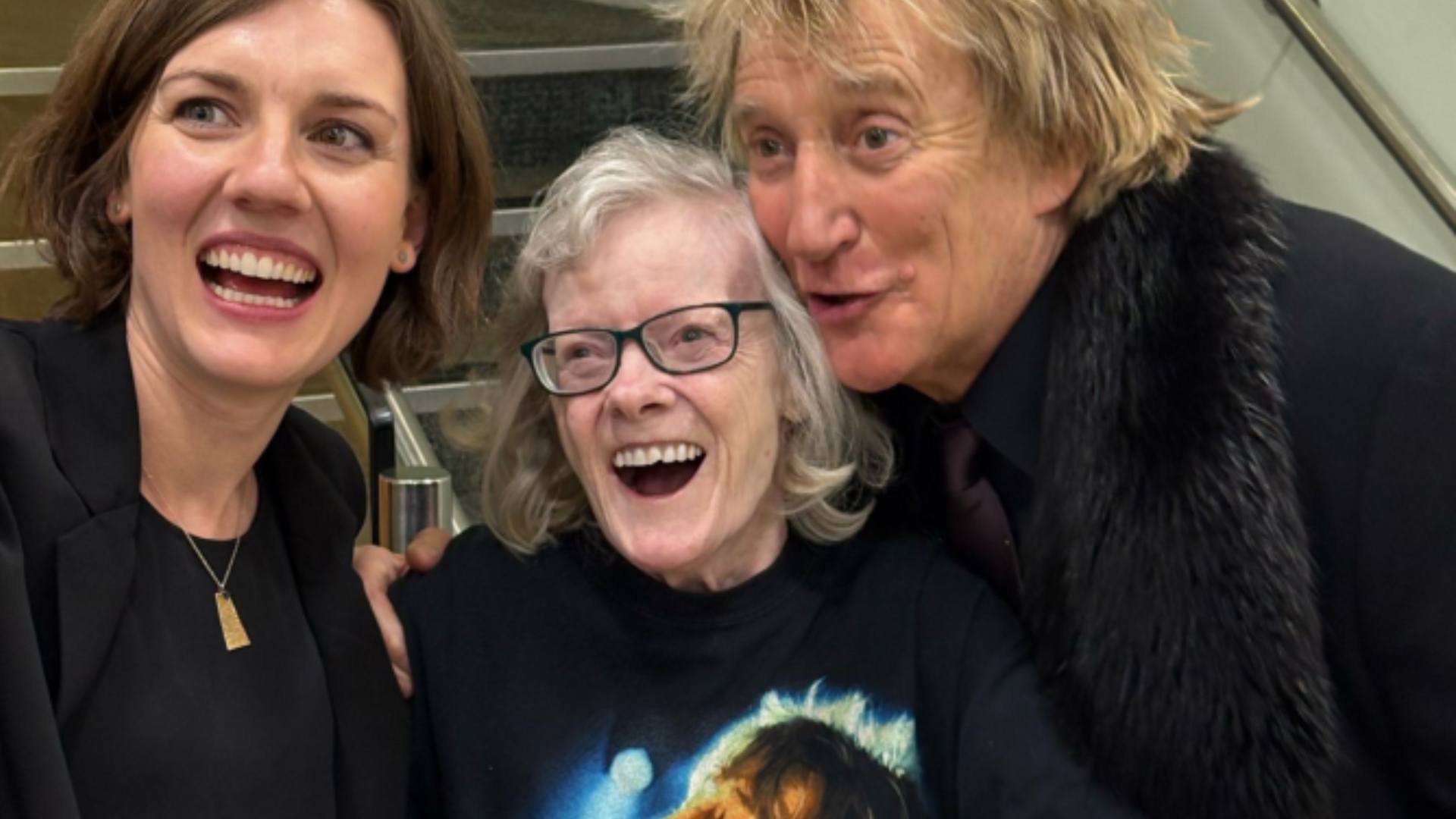 Rod Stewart with Harriet Rozanski and Dr McGovern