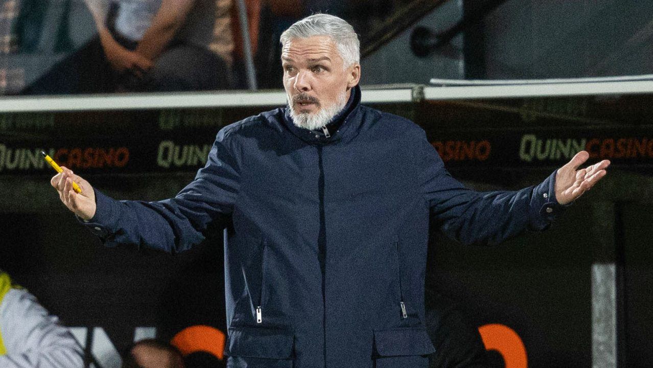 Jim Goodwin angry with Dundee United’s disallowed goal in defeat to Hibs