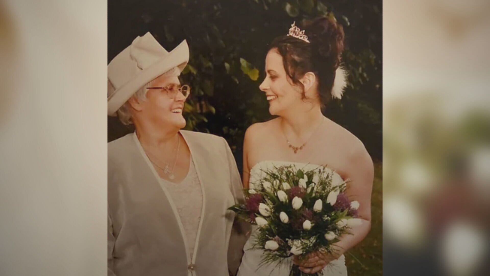 Claire with mum Margaret on her wedding day