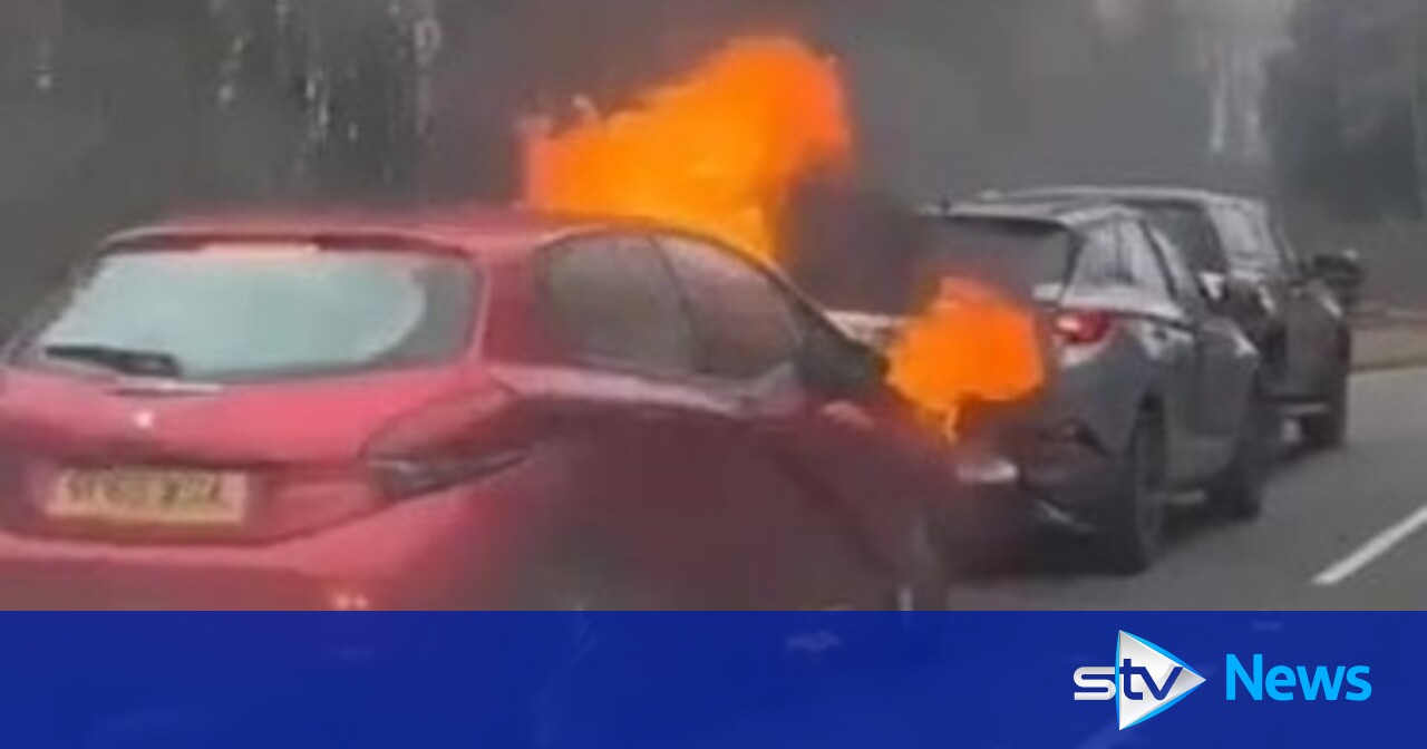 Man taken to hospital after car bursts into flames following three ...