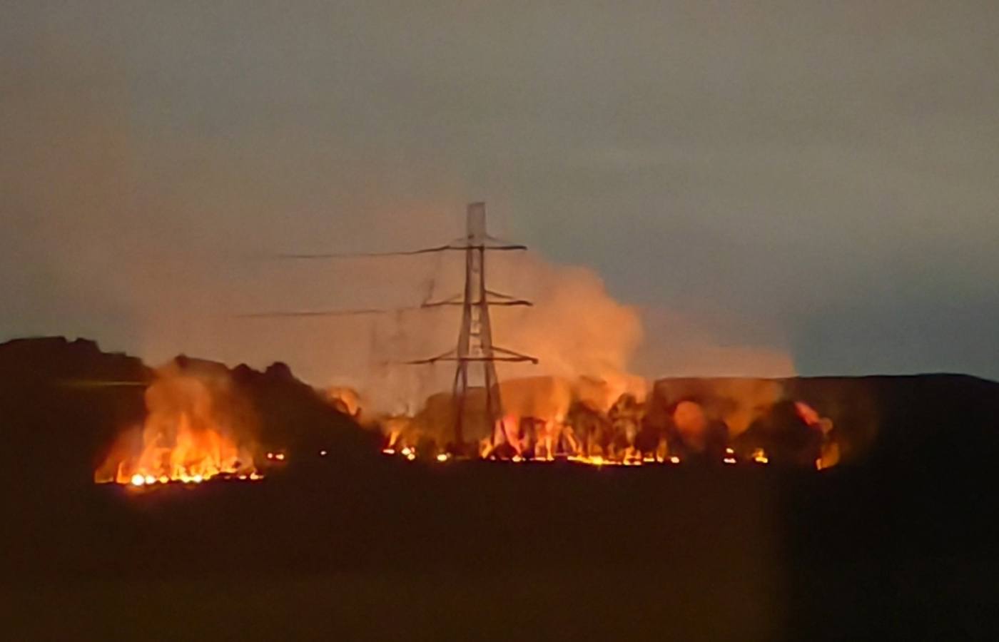 ScotRail confirmed on Saturday afternoon the fire took hold near the railway in the Stepps area.