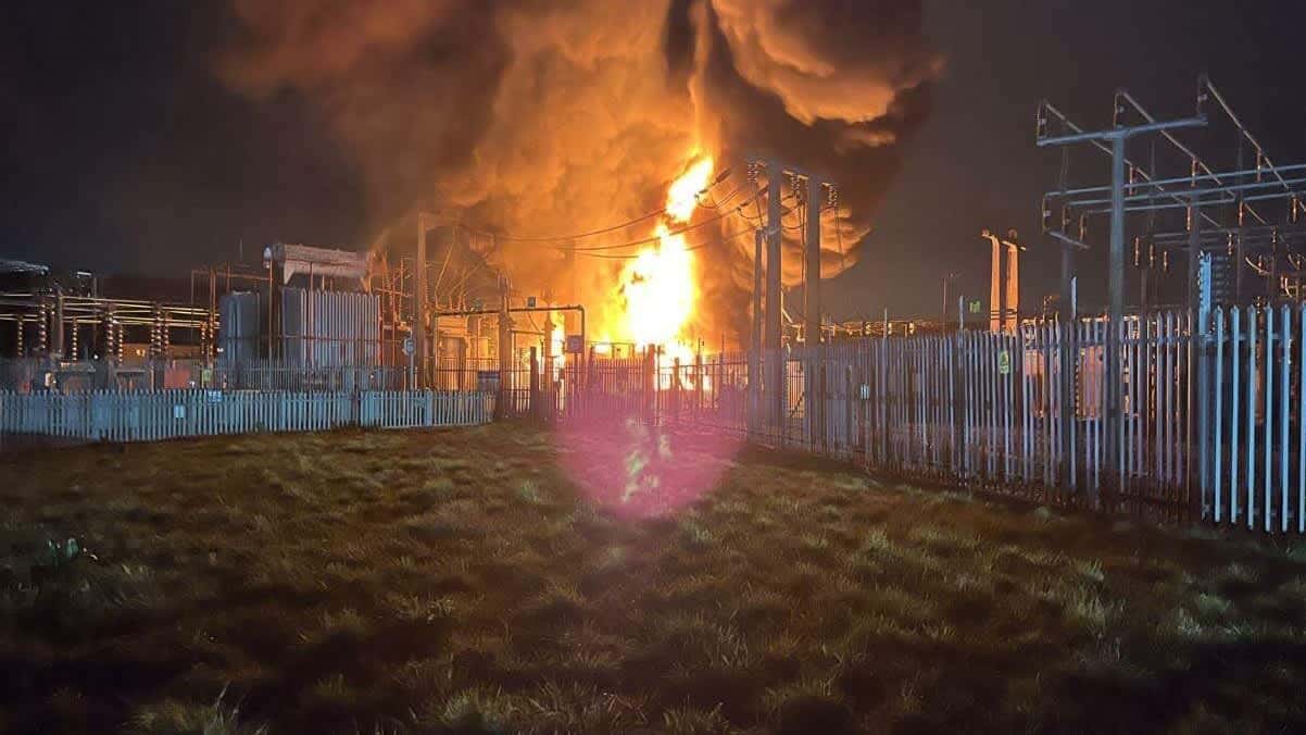 The fire which has closed down Heathrow Airport. 