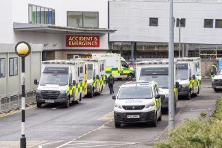 Bodily fluid contamination found on hospital equipment during inspection