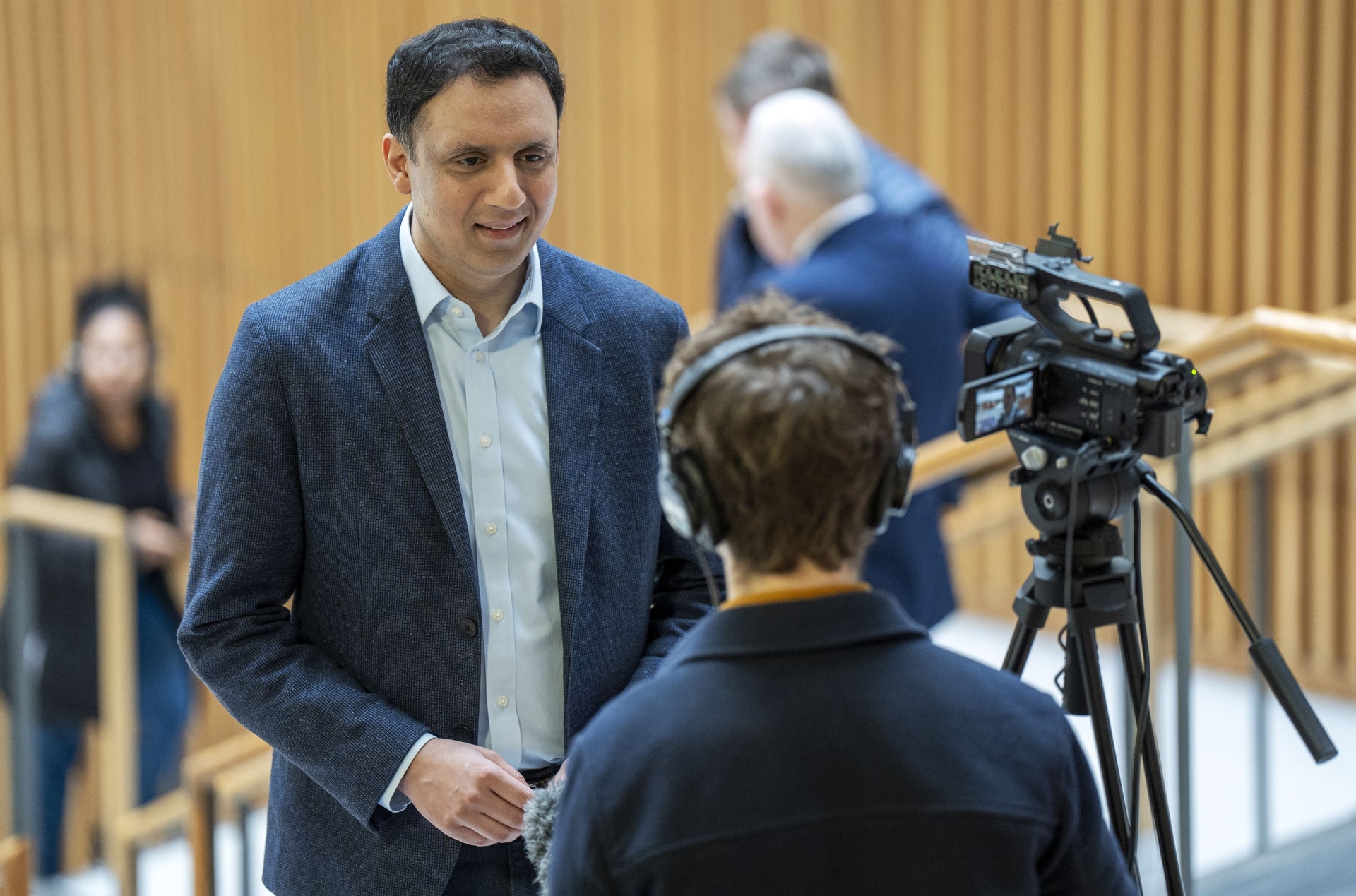 Scottish Labour leader Anas Sarwar told reporters that he had a plan to fix Scotland’s NHS (Jane Barlow/PA)