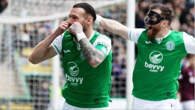 Hibs beat Hearts in Edinburgh Derby to move up to third in Premiership