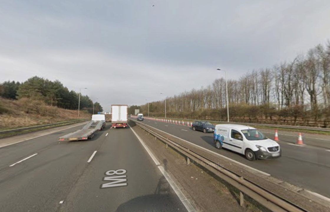 M8 clear after two-vehicle crash blocked carriageway in West Lothian