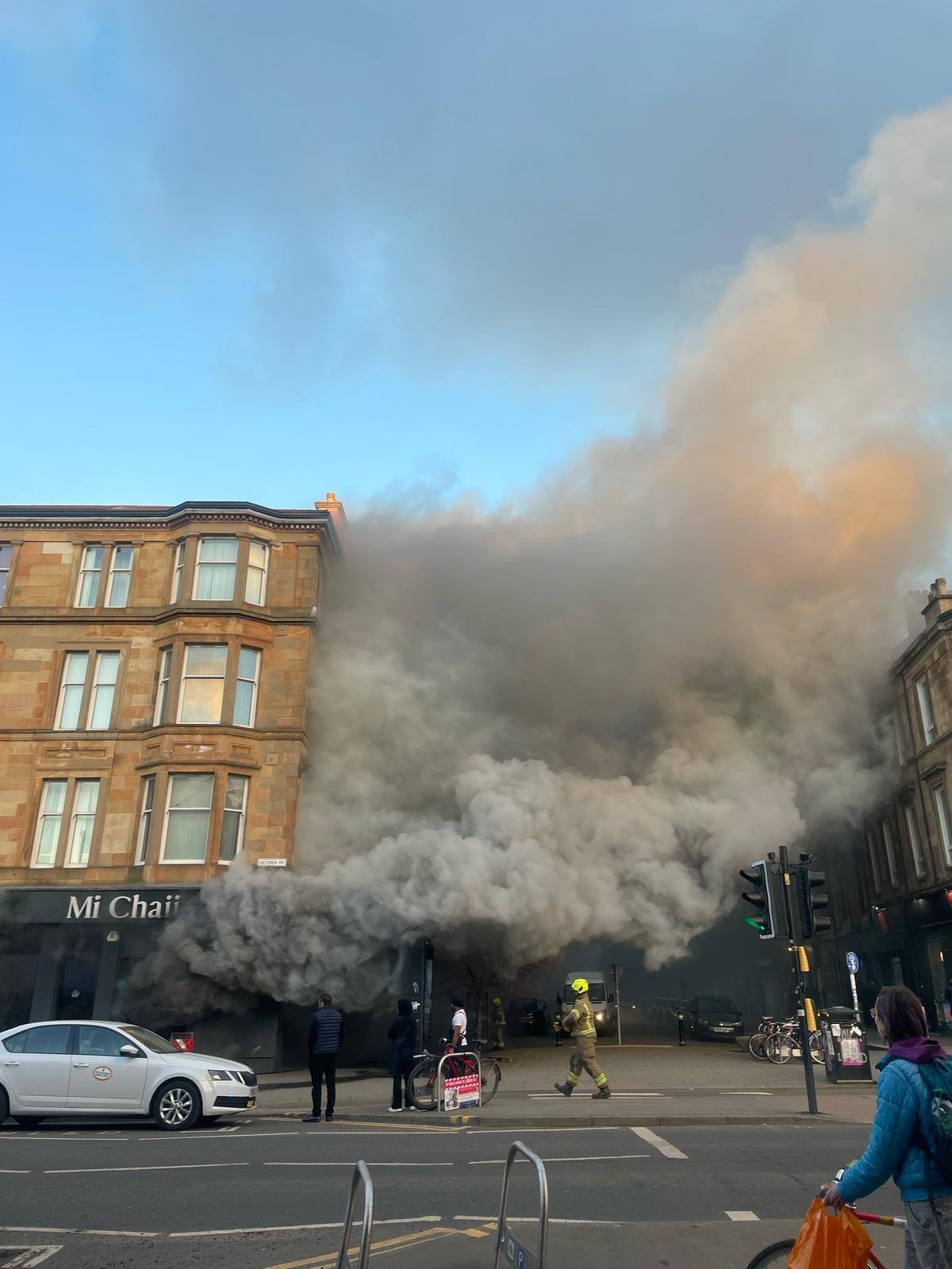 Emergency services at a Victoria Road building.