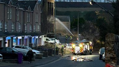 Watch moment Brechin church roof collapses after being engulfed by fire