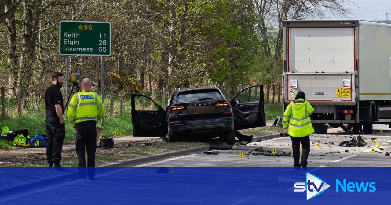 Man, 78, dies in crash involving car and lorry on A96 in Aberdeenshire ...