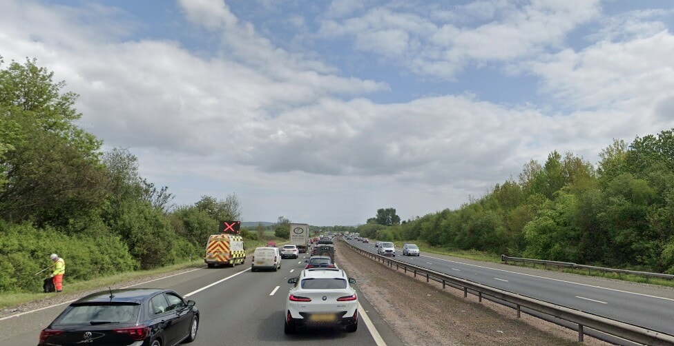 M8 restricted in both directions due to pedestrians on the motorway