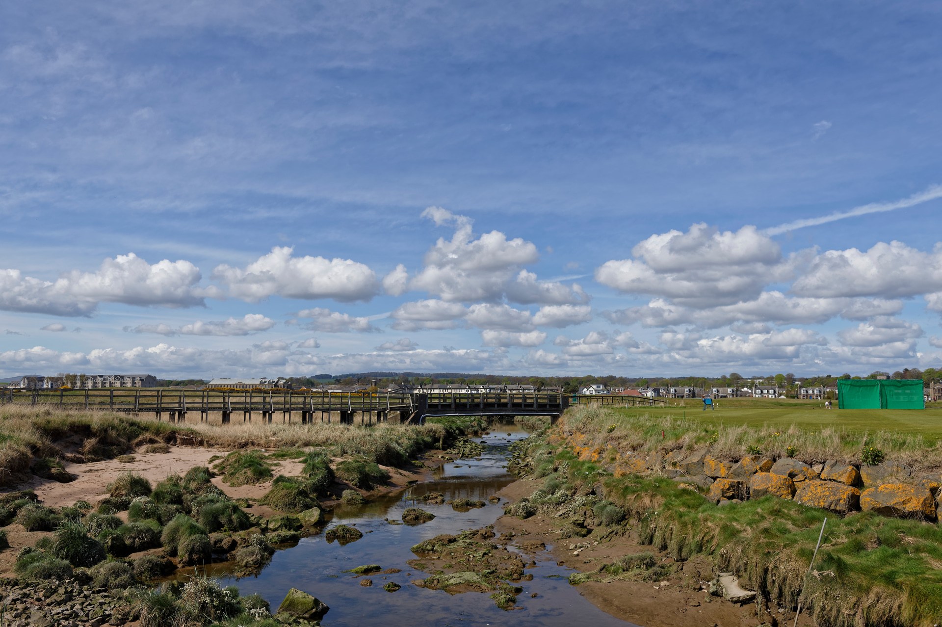 The Barry Burn winding its way through Carnoustie Links Golf Course.