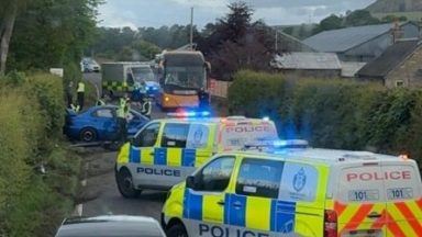Man taken to hospital and arrested after one-car crash in Fife