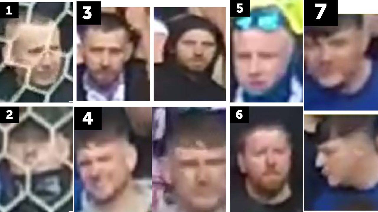 Police release images of seven men after ‘incident’ during Old Firm at Ibrox