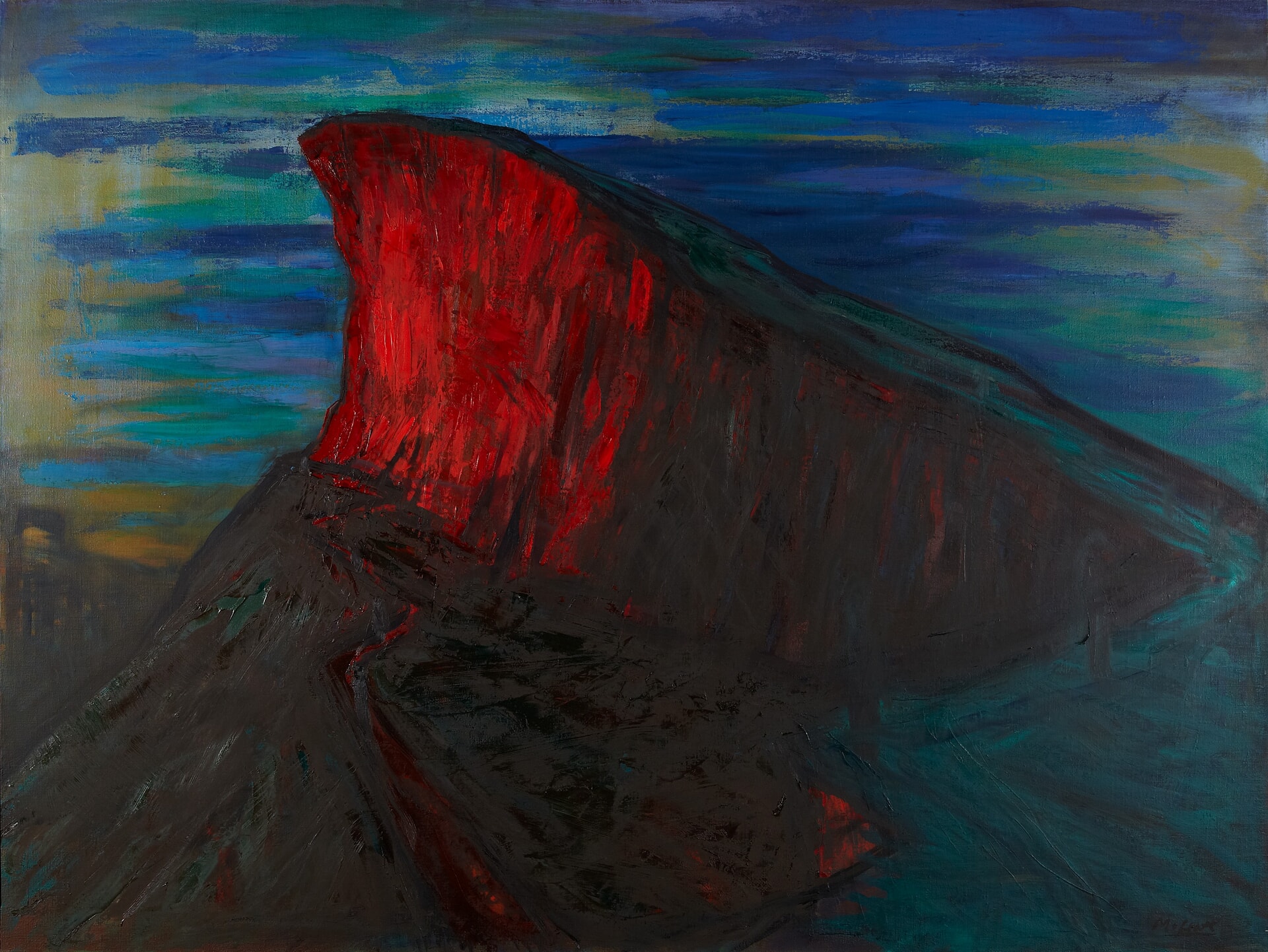 Alexander Moffat’s work The Rock (The Radical Road), part of the RSA’s Diploma Collection.