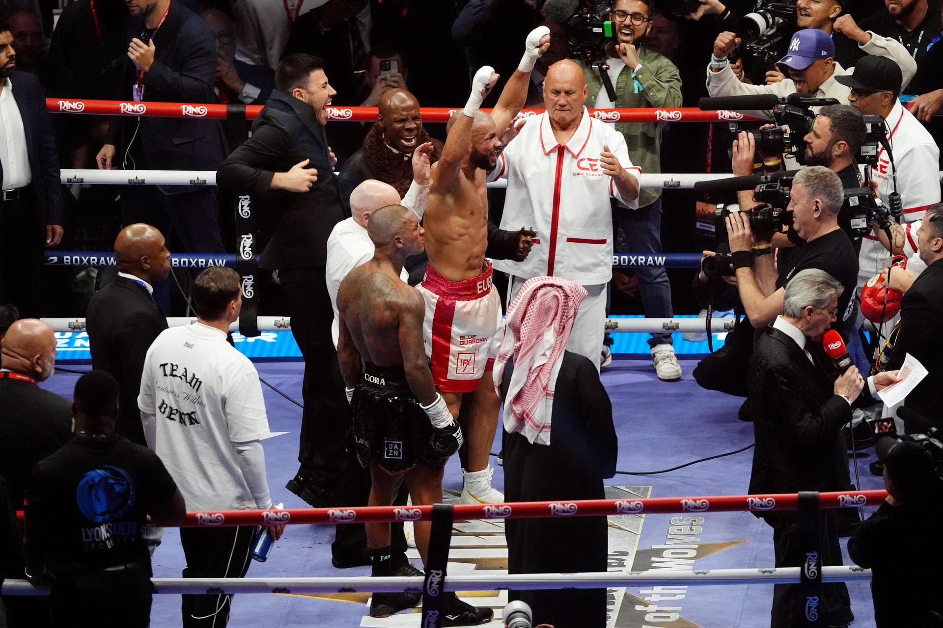 <em>Chris Eubank Sr was reunited with his son on Saturday and made a dramatic appearance at Tottenham Hotspur Stadium (Adam Davy/PA)</em>”/><cite class=cite>PA Media</cite></div><figcaption aria-hidden=true><em>Chris Eubank Sr was reunited with his son on Saturday and made a dramatic appearance at Tottenham Hotspur Stadium (Adam Davy/PA)</em> <cite class=hidden>PA Media</cite></figcaption></figure><p>Eubank Sr had criticised the match-up with Benn – the son of his bitter 1990s rival Nigel Benn – but shocked fans by emerging from his son’s car at Tottenham Hotspur Stadium before the fight.</p><p>“A moment of a lifetime,” Eubank Sr said on his YouTube channel. “It looks like it has been orchestrated by a director.</p><p>“For me to push the door open and put one foot down and there is the world’s media. I chuckled.”</p><p>Eubank Jr added: “It’s not just real in the sense that it’s two men fighting.</p><p>“It’s real in the sense that there is history and a genuine story that everybody can relate to. The father and son story can’t be surpassed by anything.”</p><div class=