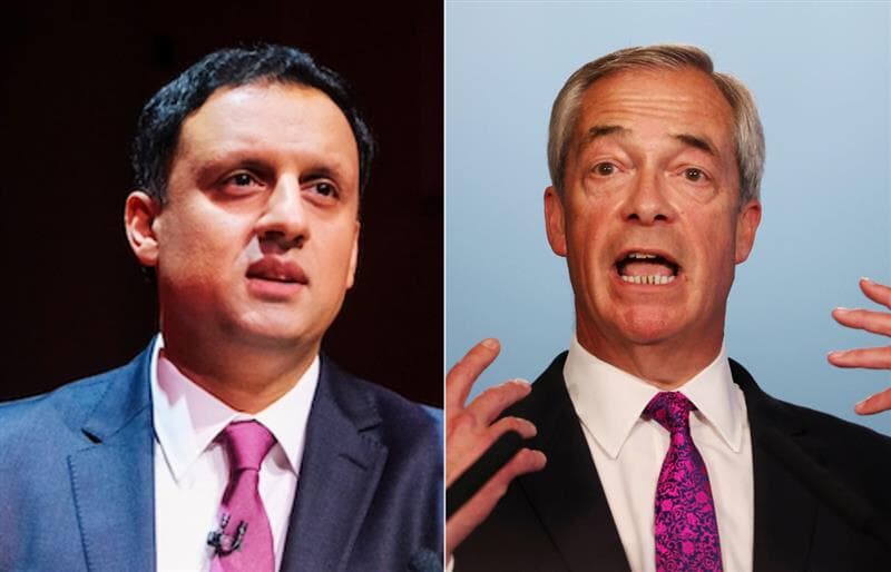 Anas Sarwar and Nigel Farage Credit 1: Scottish Labour Credit 2: Getty