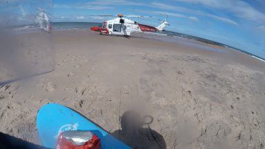 One airlifted to hospital and two others rescued after being caught in rip tide in Dunbar