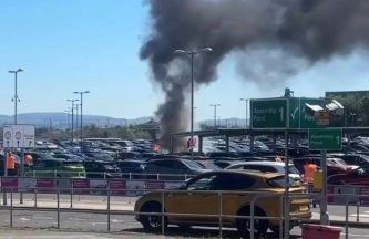 Fire crews tackle vehicle blaze at Edinburgh Airport car park
