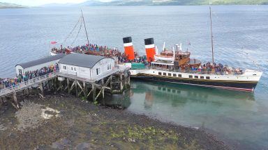 Salen Pier on Isle of Mull gets visit from the Waverley after renovation project