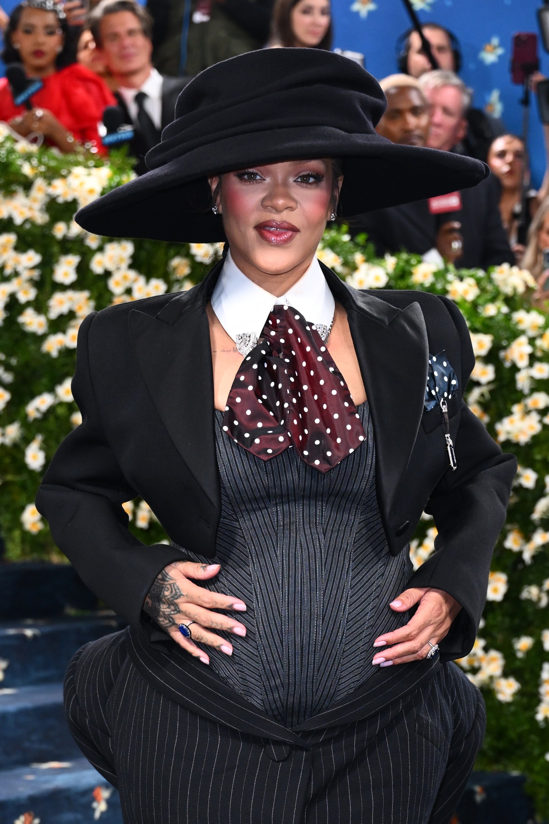 Rihanna arrives at the Met Gala in New York.