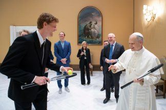 World number one Jannik Sinner meets tennis fan Pope Leo XIV