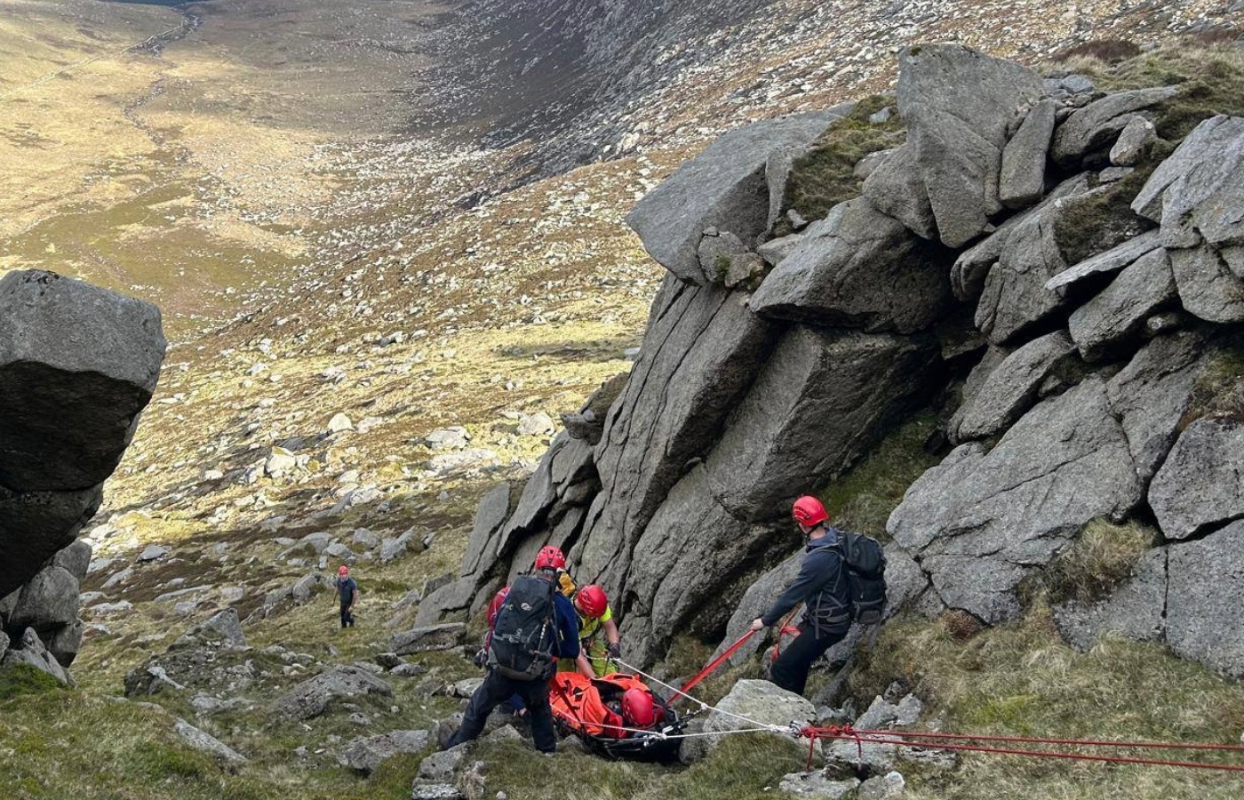 The casualty was passed into the care of the Scottish Ambulance Service crew.