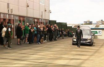 Fans pay tribute as Sir Tom Farmer’s hearse passes Easter Road