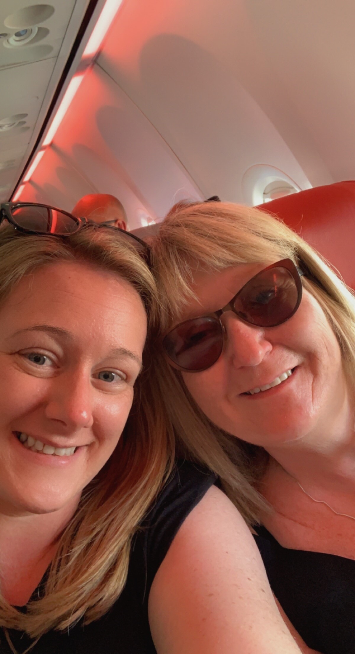 Left to right, Michelle Harris and her mum, Lorraine Taylor, set off on holiday.