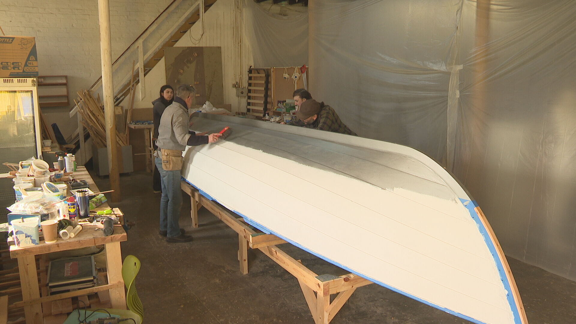 Community group build the boat by hand