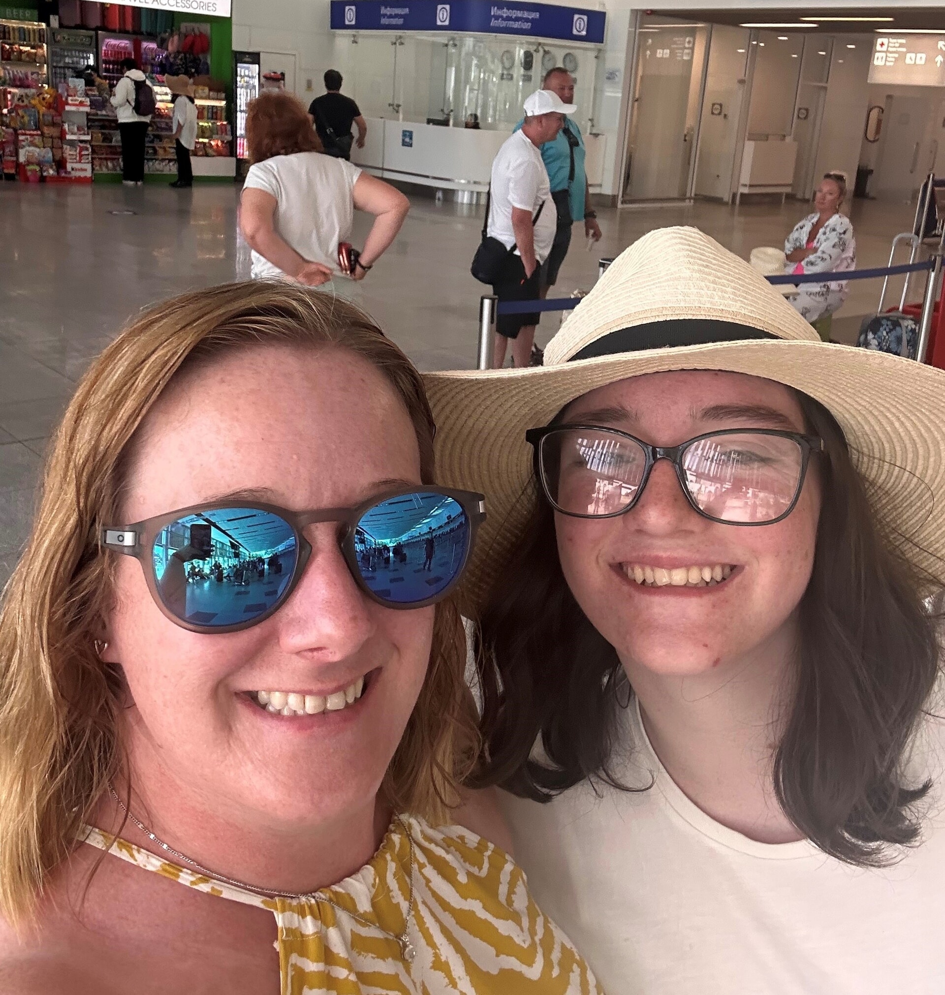 Left to right, Michelle Harris, 38, and her daughter Abby Harris, 17, getting ready to go on holiday.