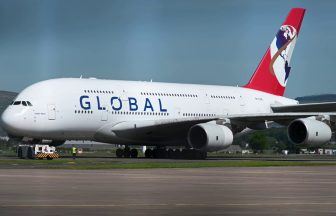 Watch as airline launches first flight from Glasgow on world’s largest passenger plane
