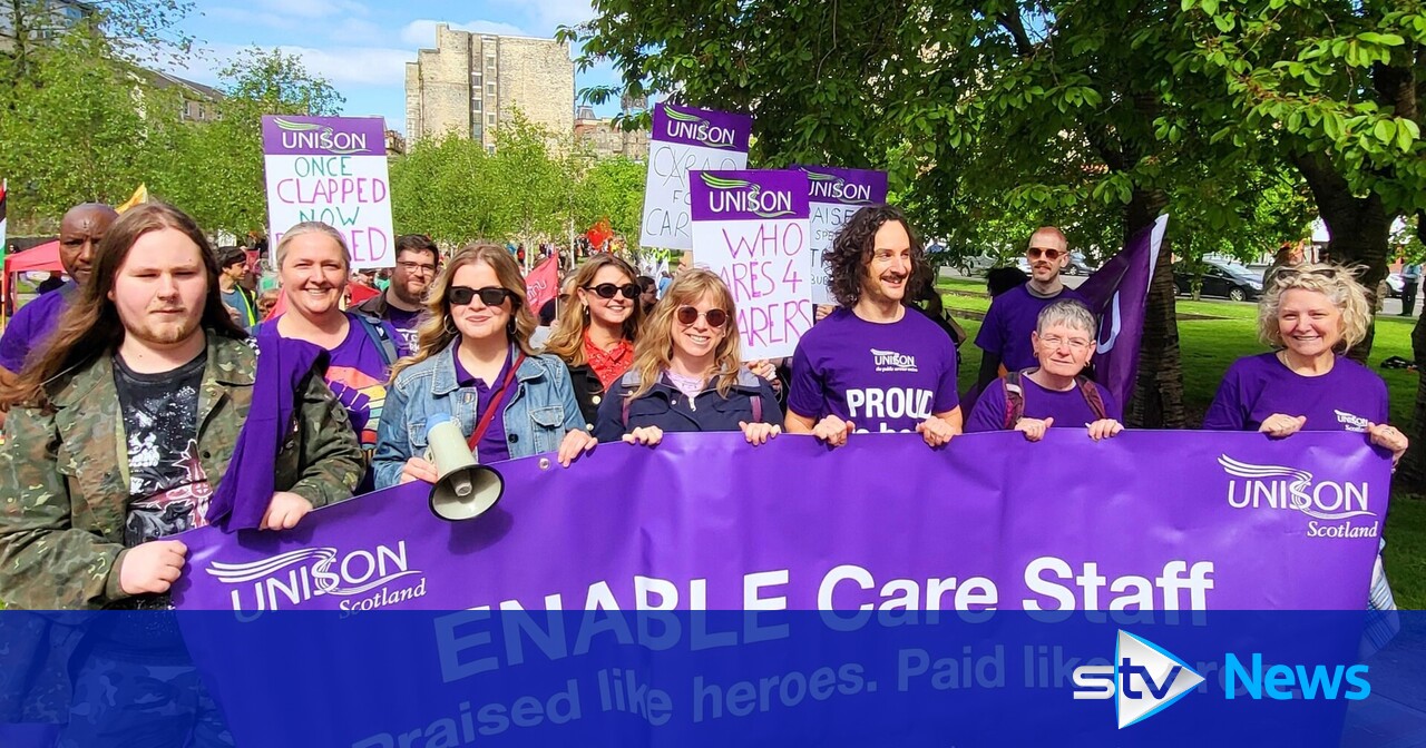 Care workers strike for first time in decade in dispute over pay