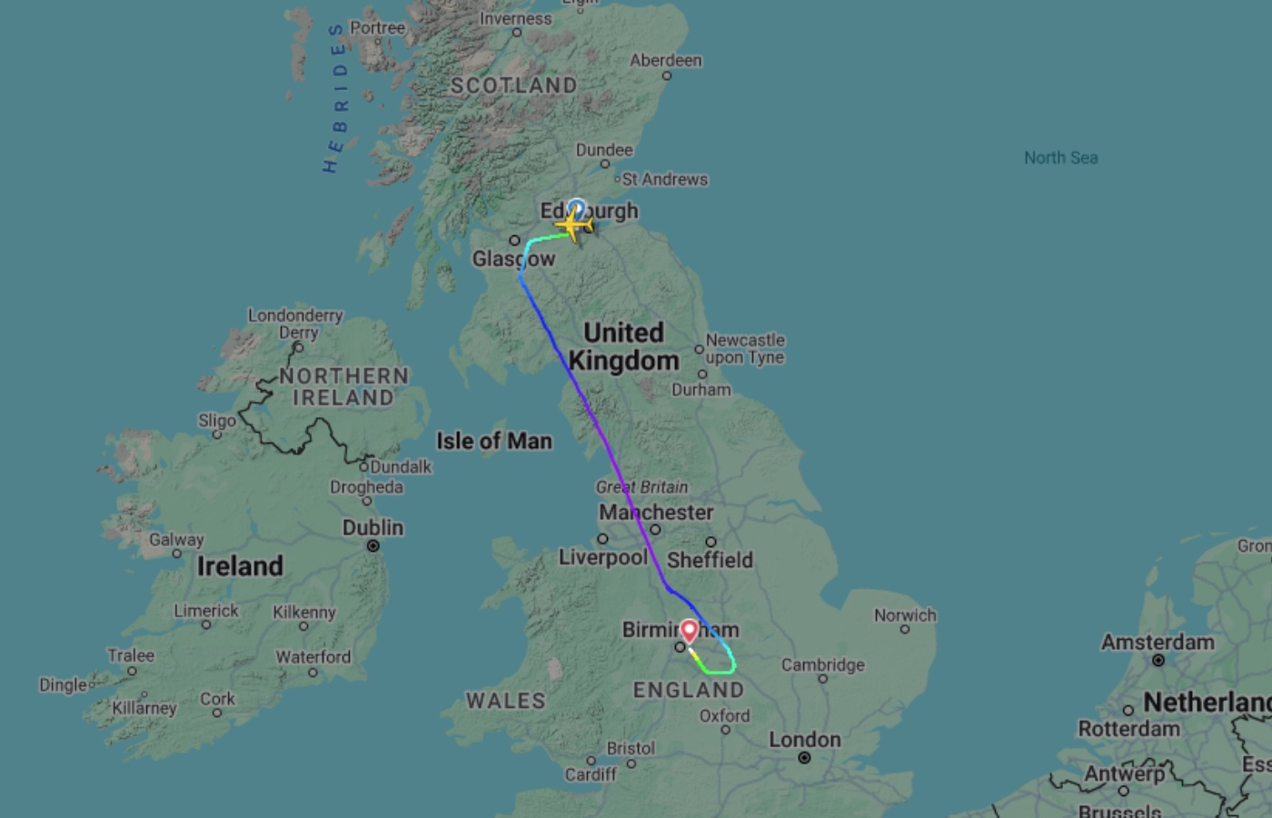 Flight LS3915 from Edinburgh to Rome diverted to Birmingham this morning